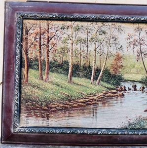 Framed Canvas Wall Artwork – Autumn River Landscape - 3