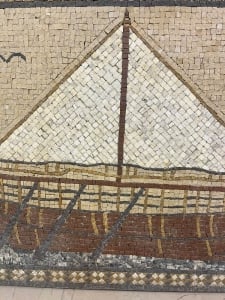 Handcrafted Natural Marble Mosaic Artwork – Ancient Sailing Ship - 2