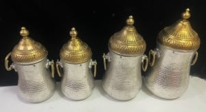 طقم 4 سكريات نحاسية مطرقة يدوياً - 2