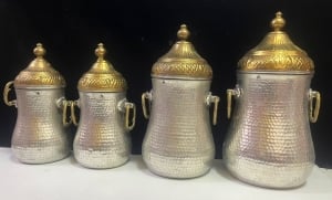 طقم 4 سكريات نحاسية مطرقة يدوياً - 4