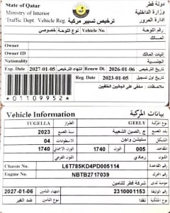 جيلي توجيلا موديل 2023، Y-15976 - 11