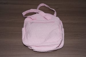 حقيبة توت نسائية وردية منقوشة - 2