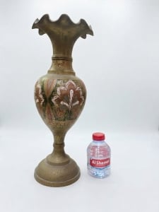 Antique Copper Vase with Hand-Engraved Floral Motifs - 4