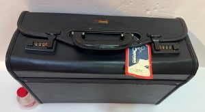 Black Hard-Shell Document Briefcase with Combination Locks - 2