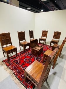 طقم كراسي خشبي كشميري تراثي فاخر - 5