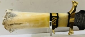 Large Traditional Dagger with Natural Bone Handle and Leather Sheath - 4