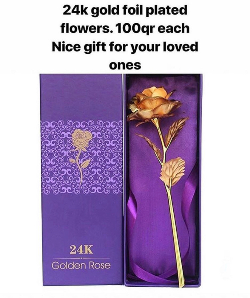 24k gold plated rose - 1
