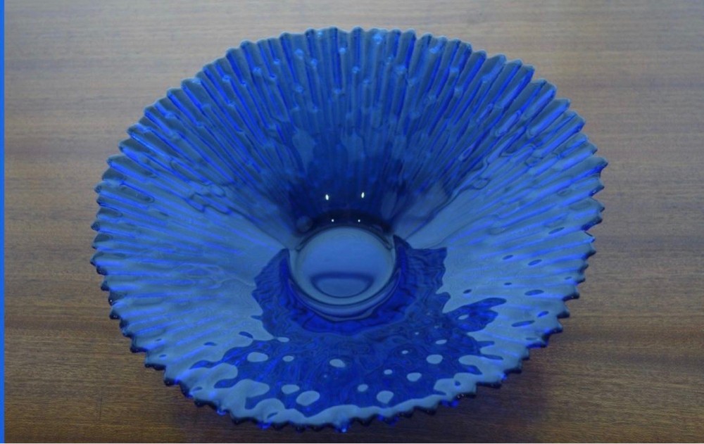 Vintage Cobalt Blue Glass Bowl - 1