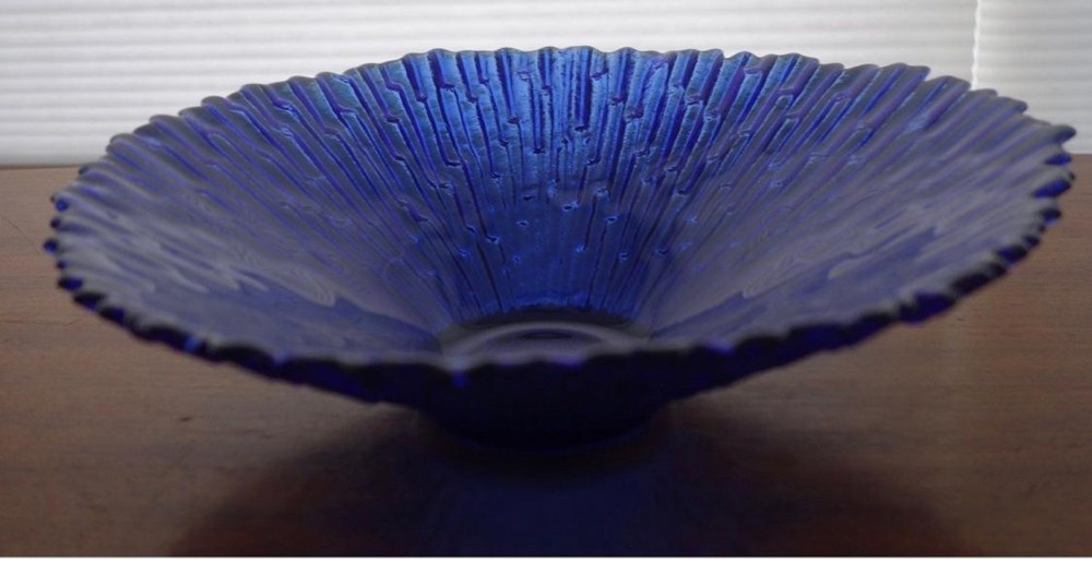 Vintage Cobalt Blue Glass Bowl - 2