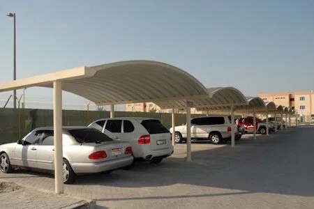 quick span car parking shed. - 2