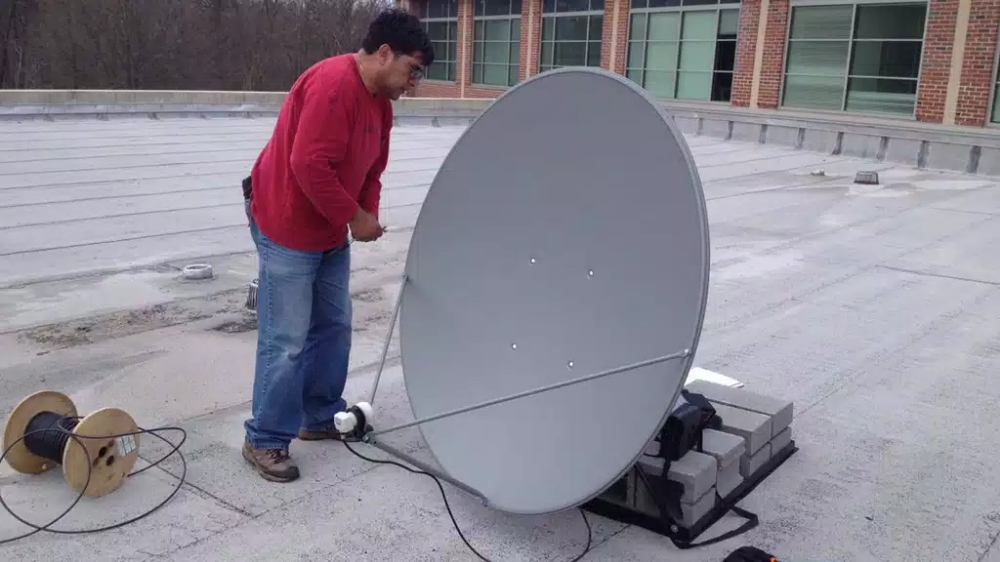 satellite dish TV installation an - 2