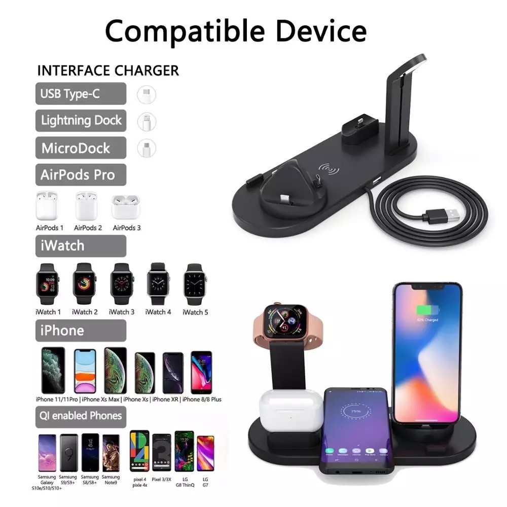 Wireless Charging Stand 4in1 - 6