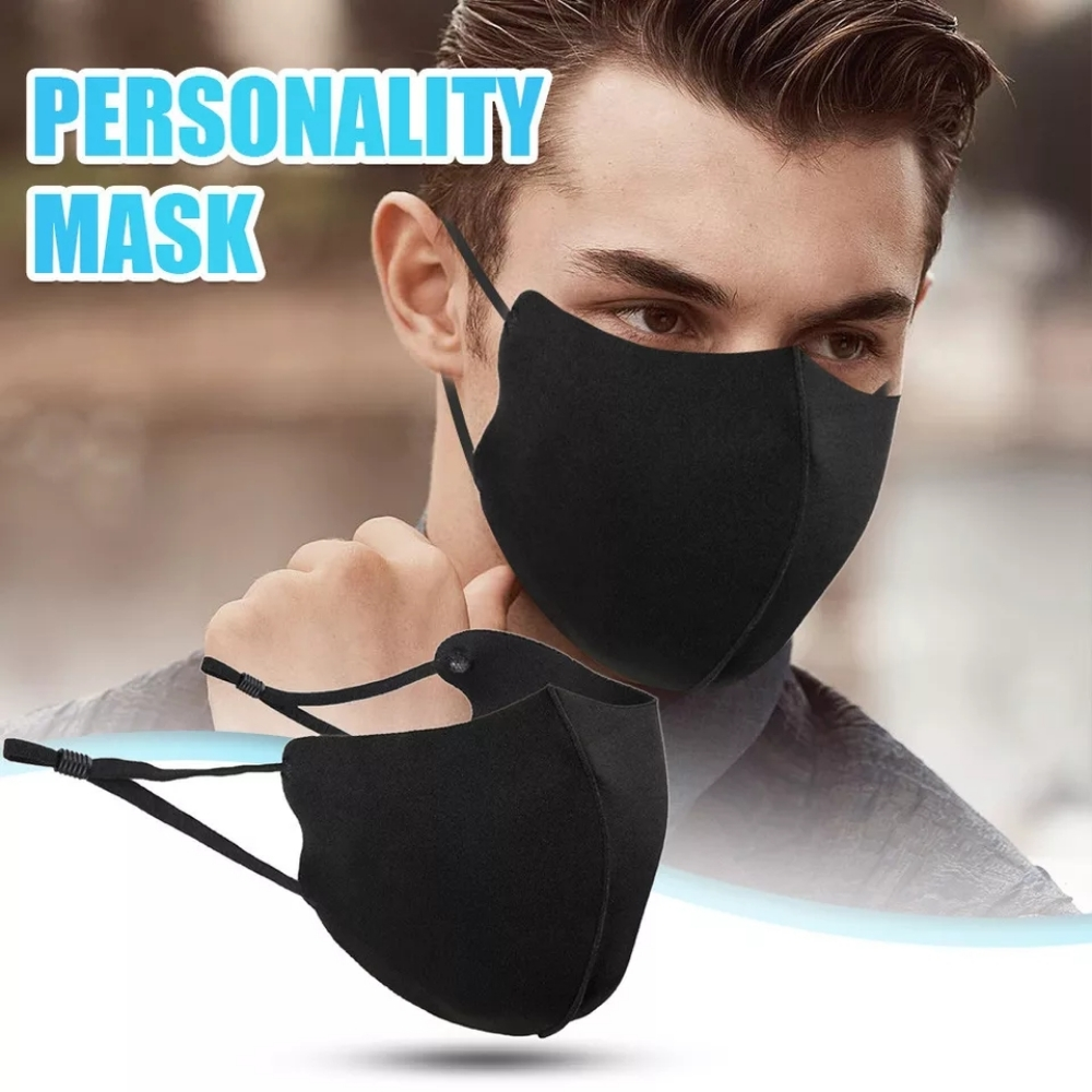 Adjustable Face Mask - Black - 3