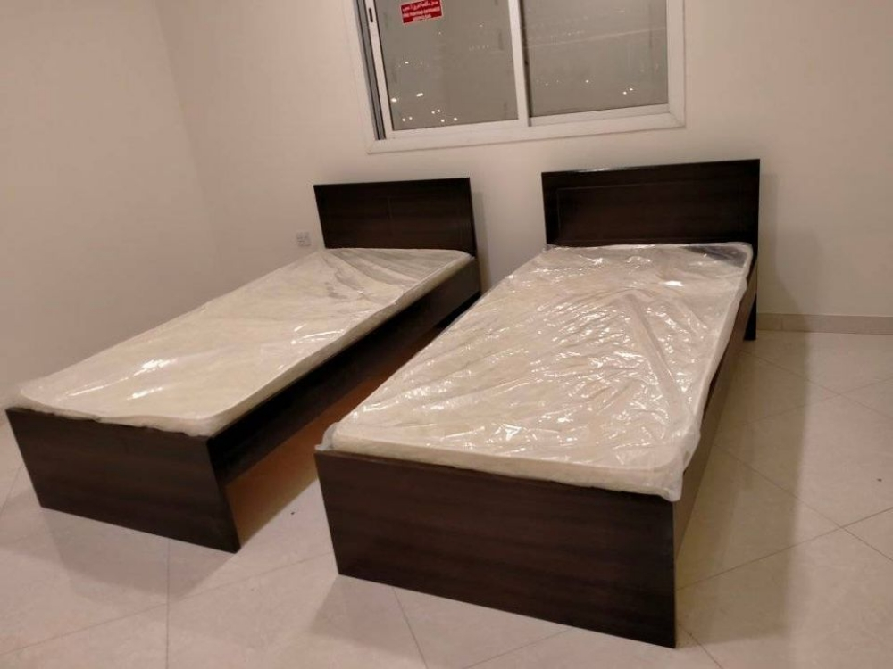 New Wood Bed, Steel Bed, Cabinet - 1