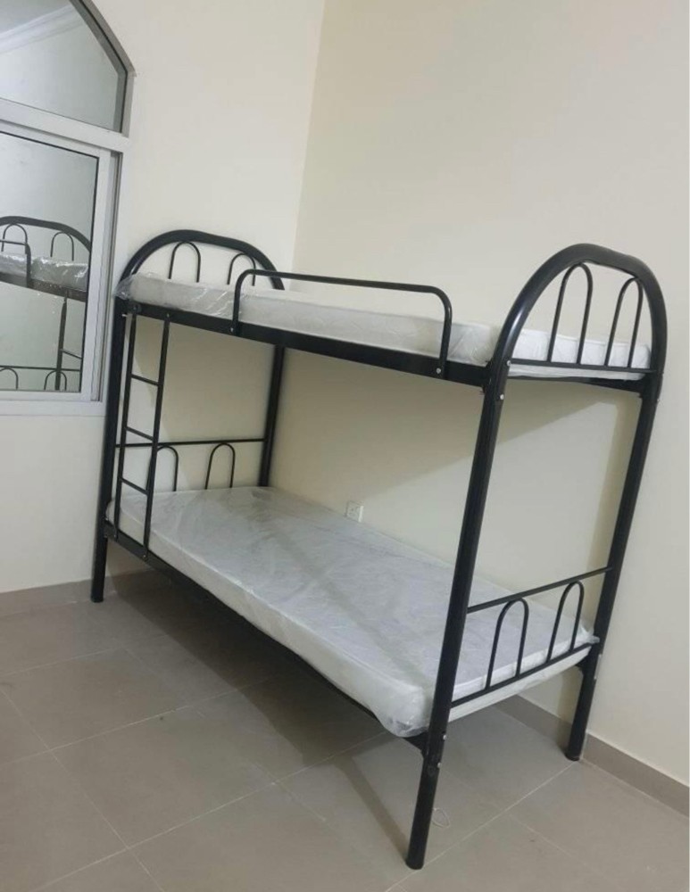 New steel & wooden Bed , cabinet  - 9