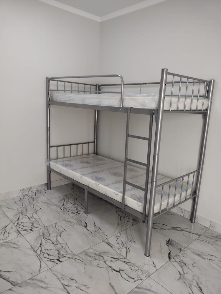 New steel & wooden Bed , cabinet  - 7