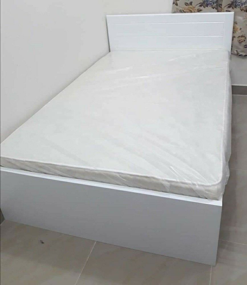Wood and steel Bed, Cupboard - 3