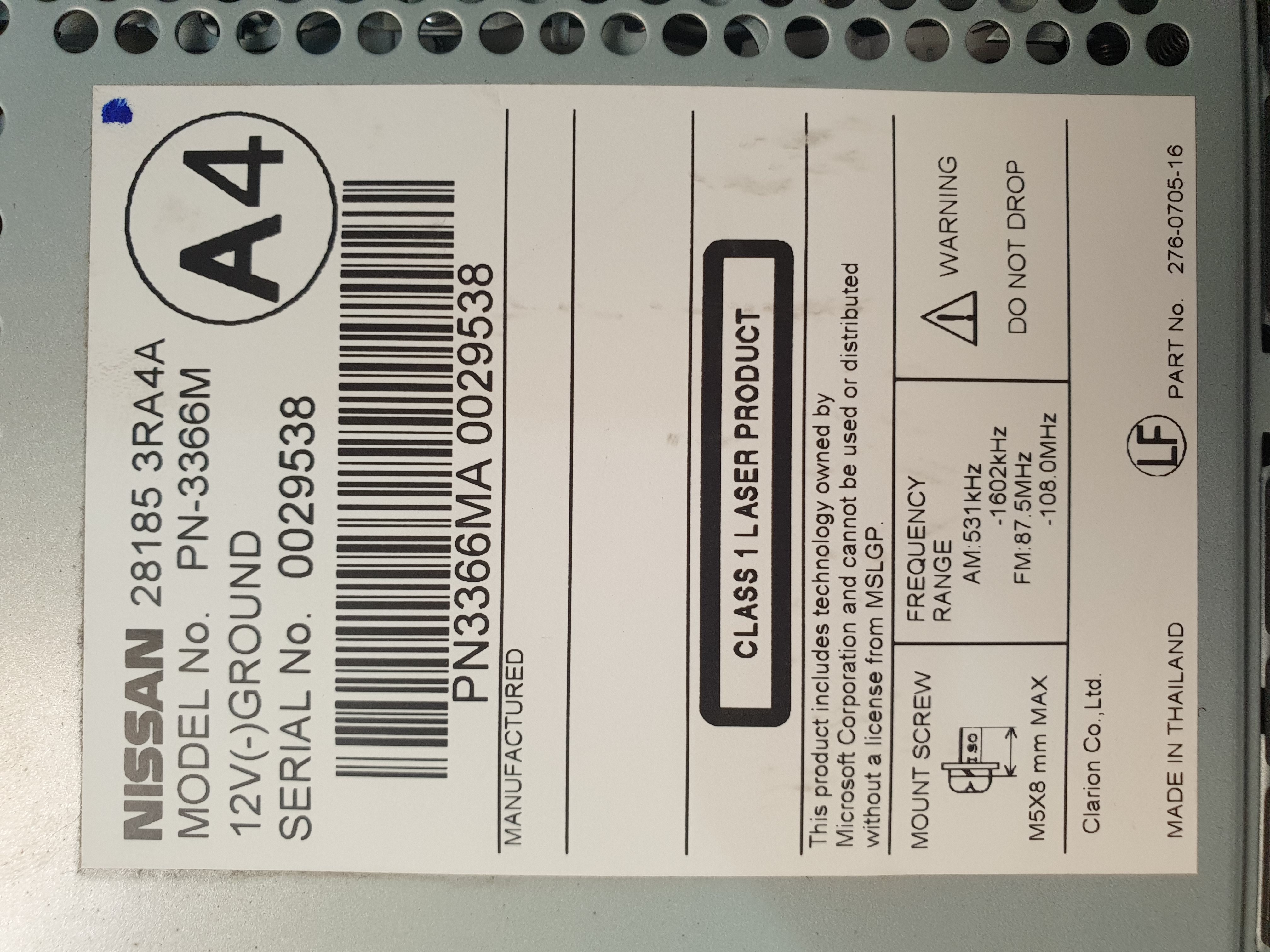 Nissan Sentra Radio - 2