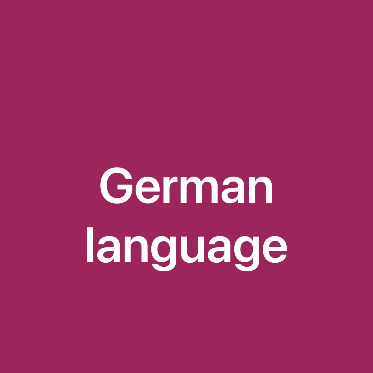 German language  - 1