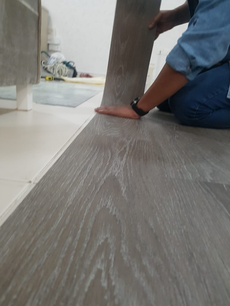 waterproof glue vinyl plank floor - 1