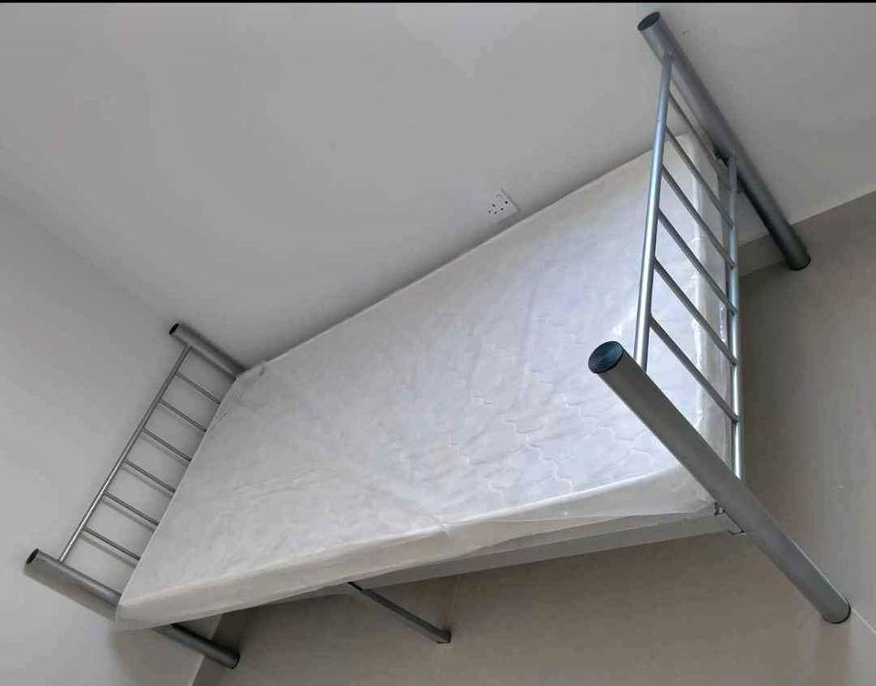 New Wood Bed, Cupboard, Mattress - 3