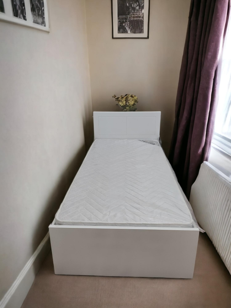 New Wooden Single Bed, Cupboard - 1