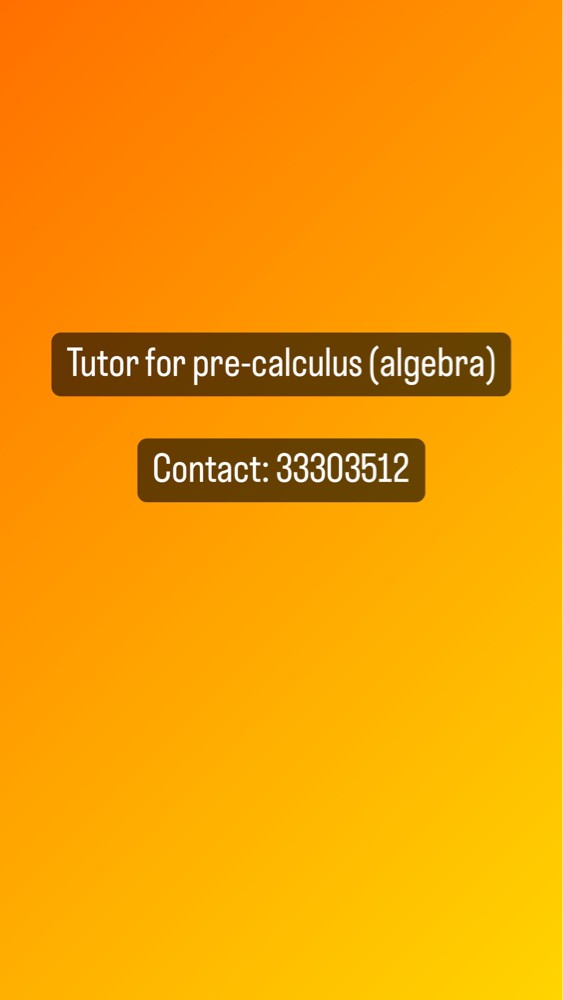 tutor for maths (algebra) - 1