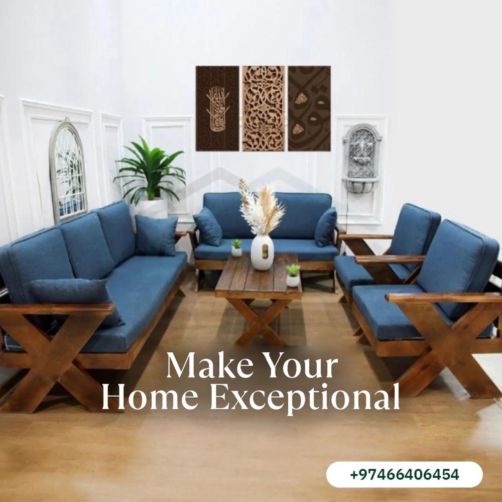 Wooden majlis bench corner sofa - 2
