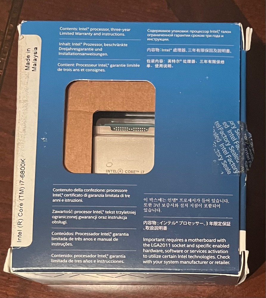 ‏Intel core i7-6800K  - 4