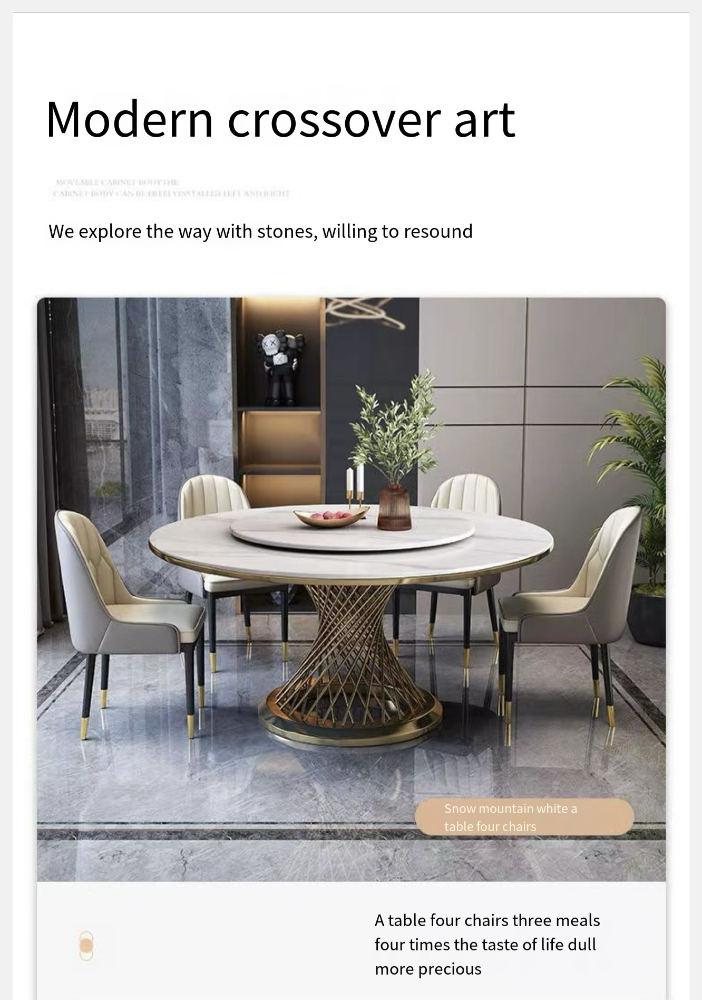 Marble slate dining table - 3