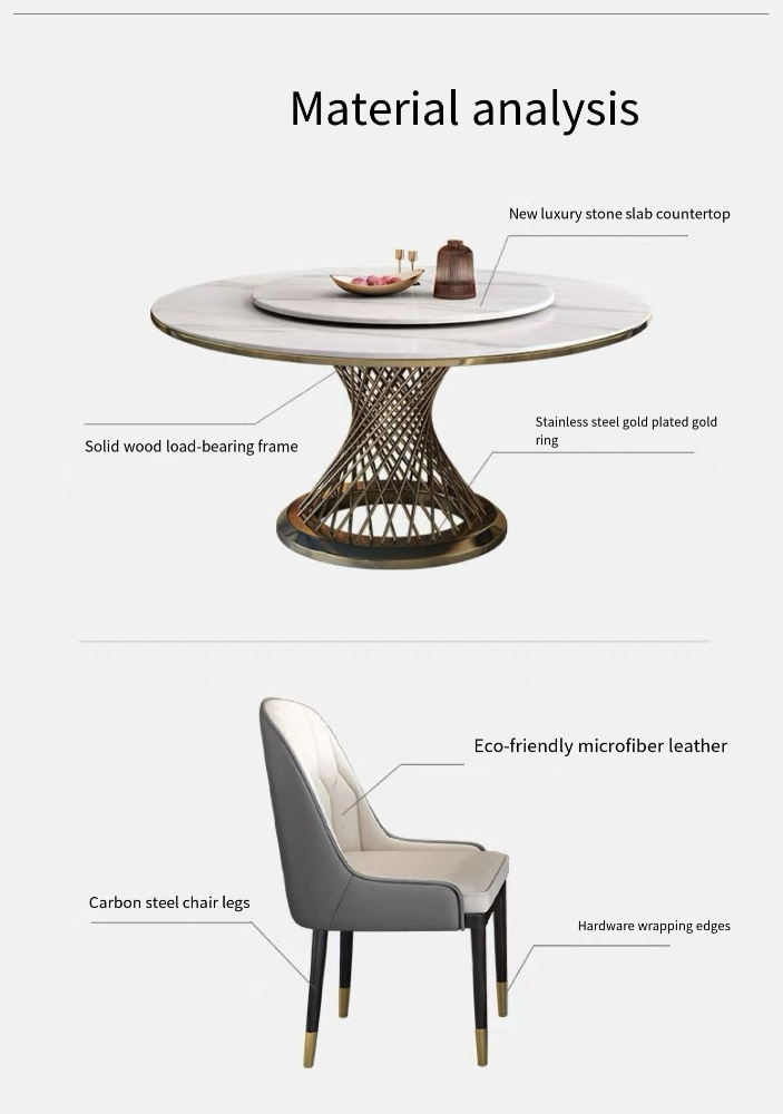Marble slate dining table - 5