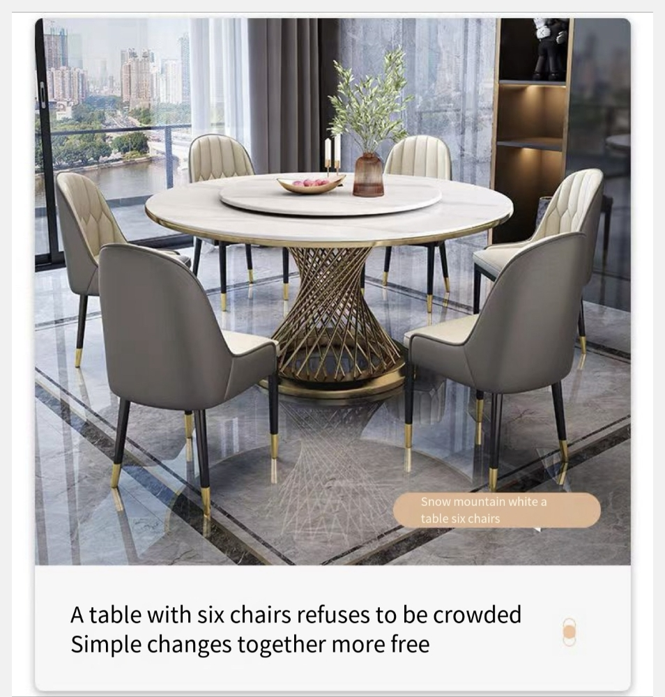 Marble slate dining table - 4