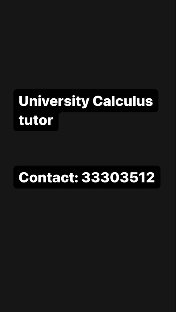 University Calculus Tutor - 1