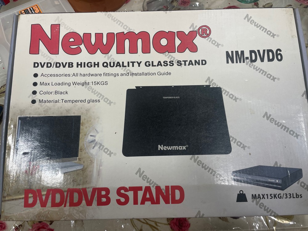 Newmax DVD stand black with glass - 1