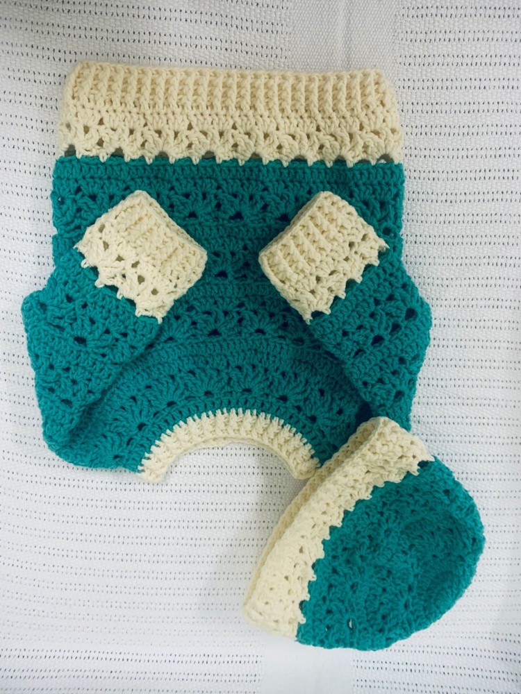 Handmade crochet Baby top & cap - 5