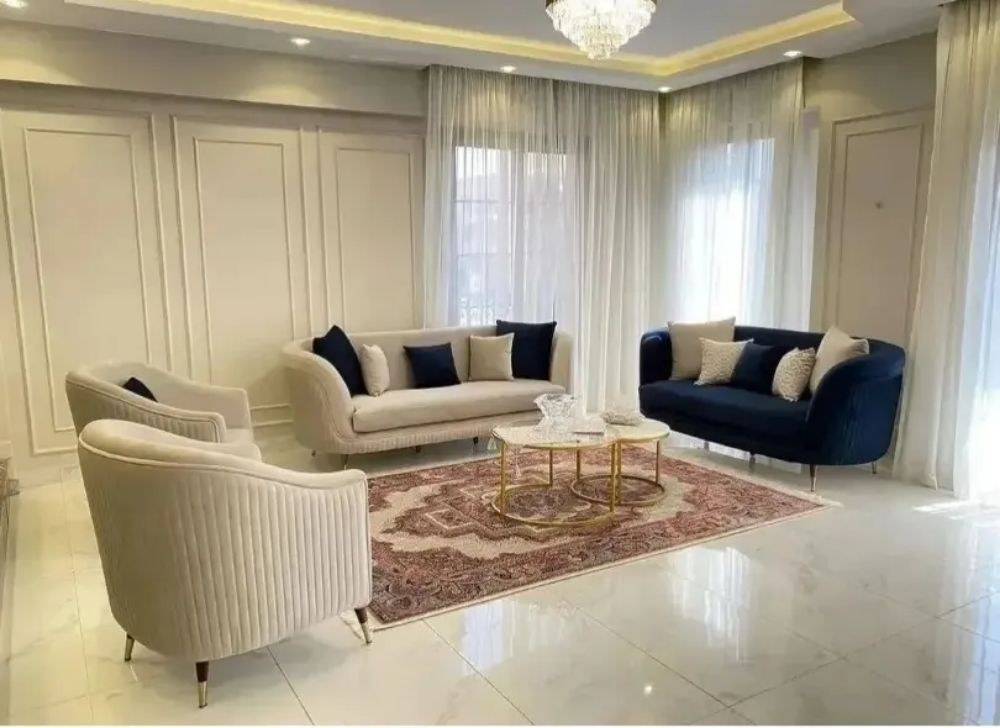 sofa set curtain wallpaper woode - 1
