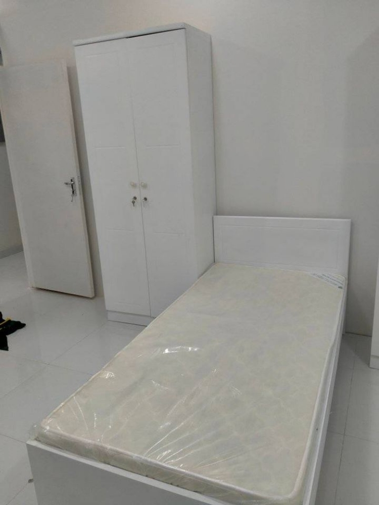 New Wooden Steel Bed , Cupboard - 2