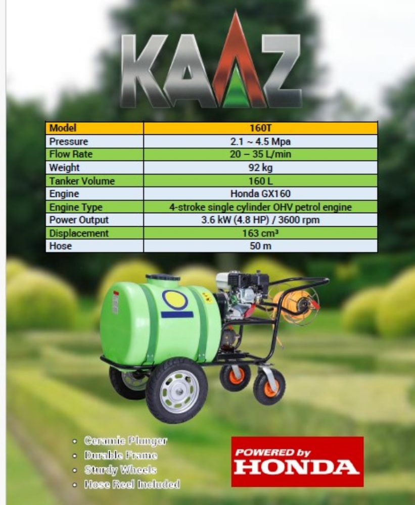KAAZ SPRAY PUMP WITH TANK 160LTR - 2