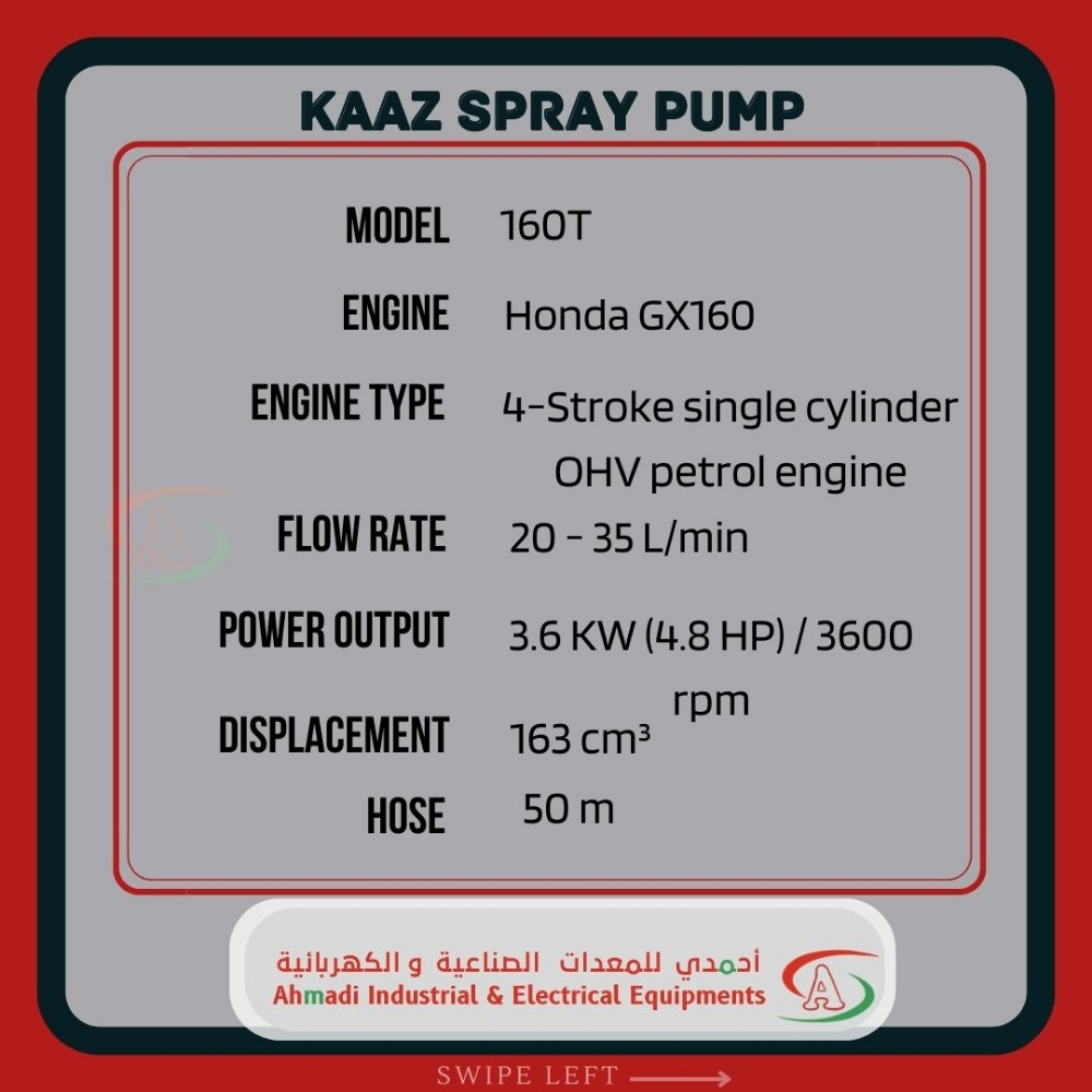KAAZ SPRAY PUMP WITH TANK 160LTR - 4