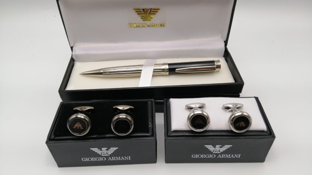 pen with cufflinks with brand box - 2