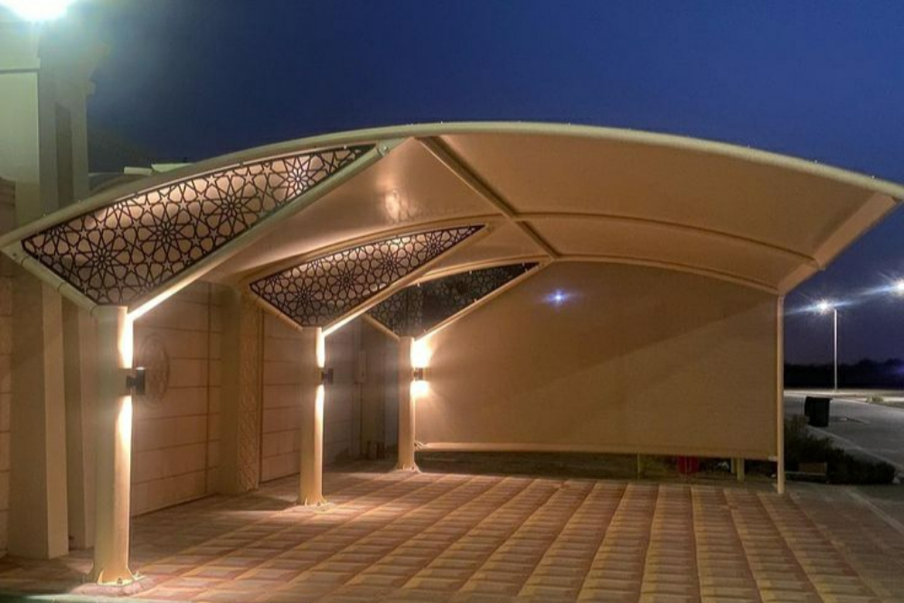 مظلات ليزر ديكور بى فى سى وقماش - 2