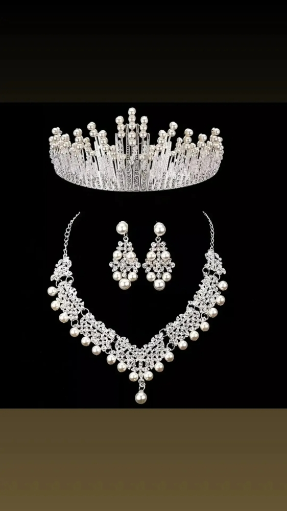 Necklace , earring set and crown - 5