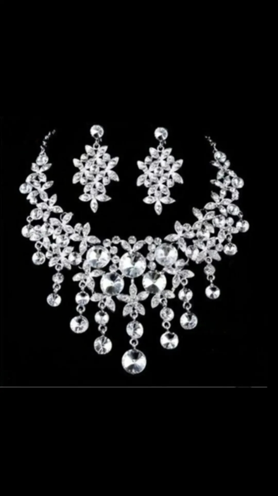 Necklace , earring set and crown - 10