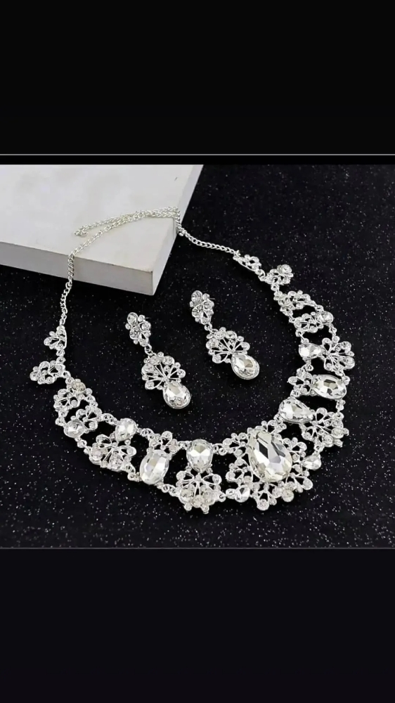 Necklace , earring set and crown - 11