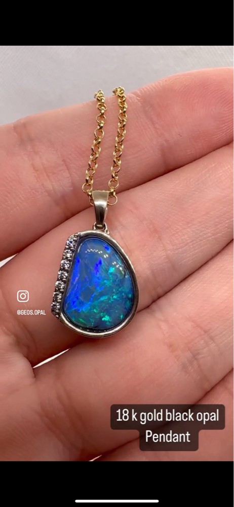 black opal gold pendent - 5