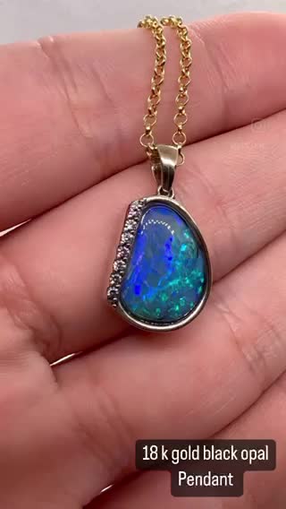 black opal gold pendent - 6