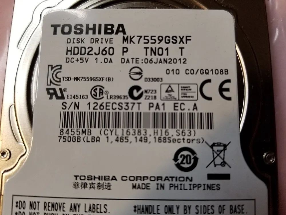 toshiba disk drive mk7559gsxf - 2