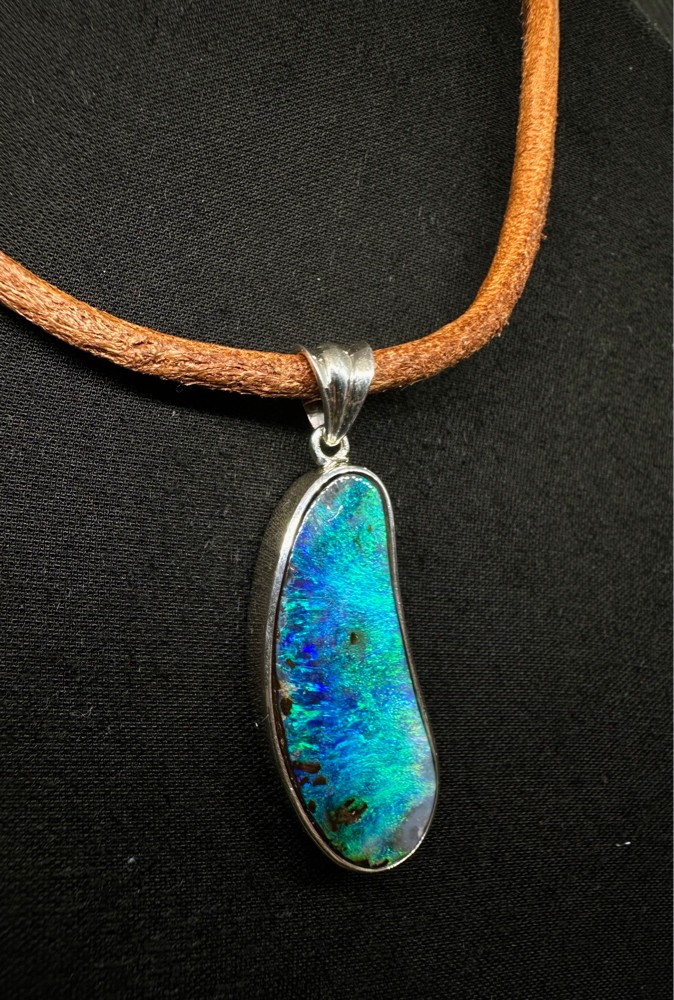 boulder opal pendent - 1