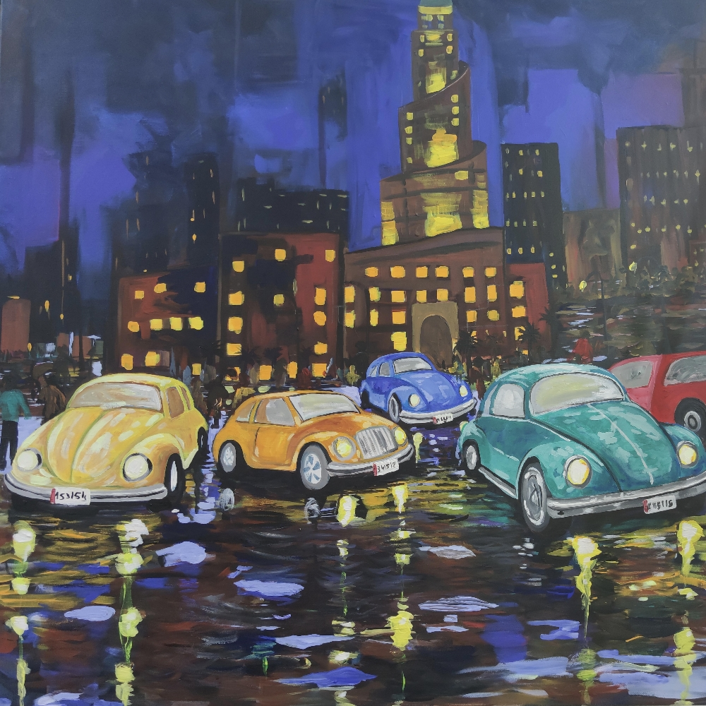 رسم ساحة الفنار .يوم ماطر.. - 1