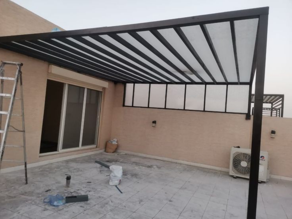 all steel handrails door pergola - 5